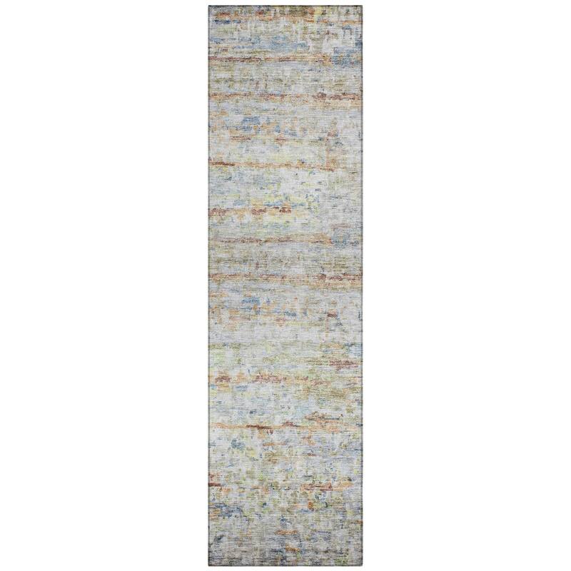 Machine Washable Indoor/ Outdoor Contemporary Solid Chantille Rug