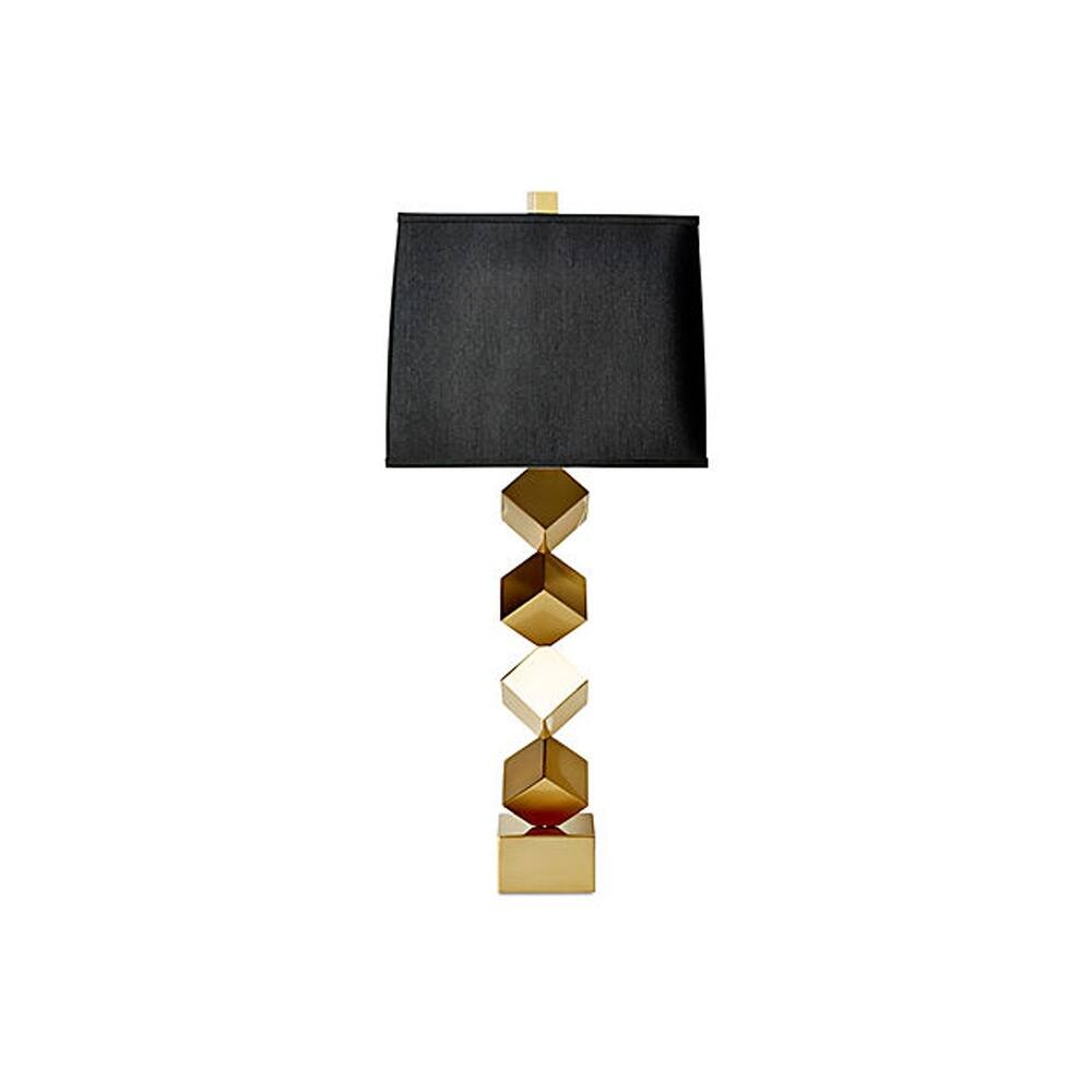 Antique Brass Stacked Cube Lamp