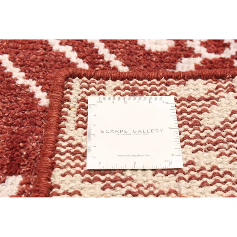 ECARPETGALLERY Hand-knotted Eternity Burgundy Wool Rug - 5'0 x 7'11