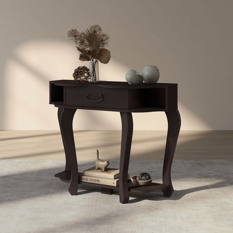 DH BASIC Transitional Espresso 41-inch 1-Drawer Console Table by Denhour