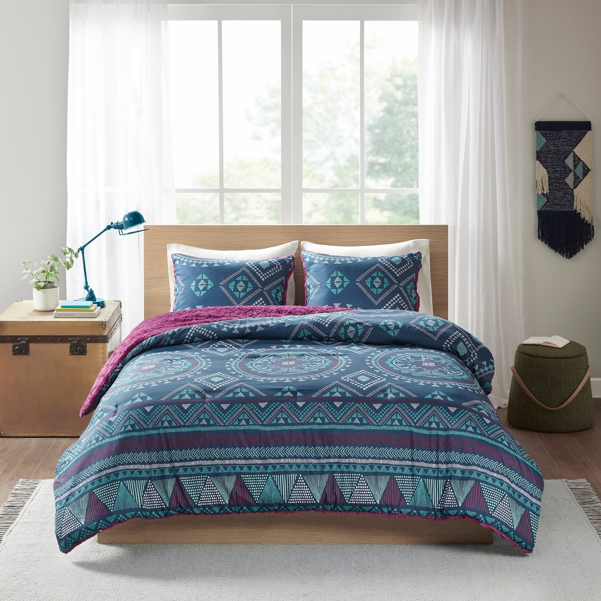 Purple Reversible Comforter Set 