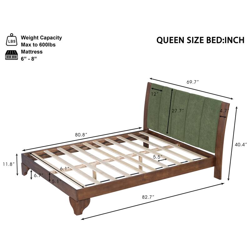 Christopher Knight Home - Mochi Premium Mid-Century Solid Pine Wood King Bed Frame with Headboard Included