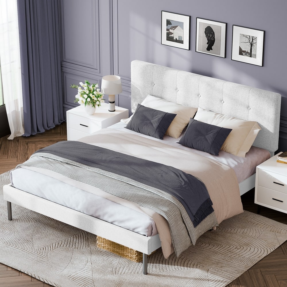 Modern Wooden Bed Frame With Headboard