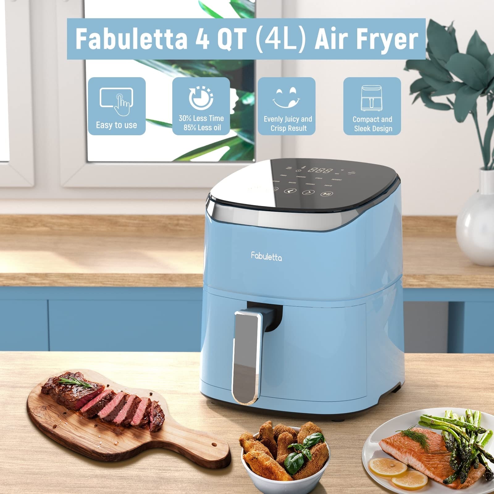 Fabuletta 9 Customizable Smart Cooking Programs Compact 4QT Air Fryer  Review 