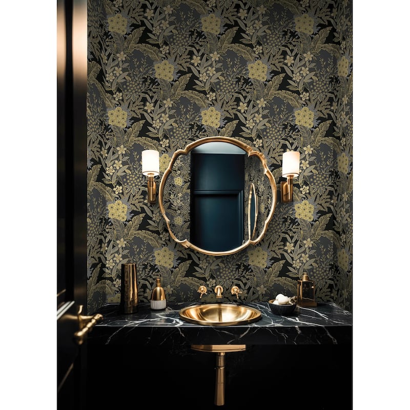 RuPaul RuJardin Black Peel and Stick Wallpaper