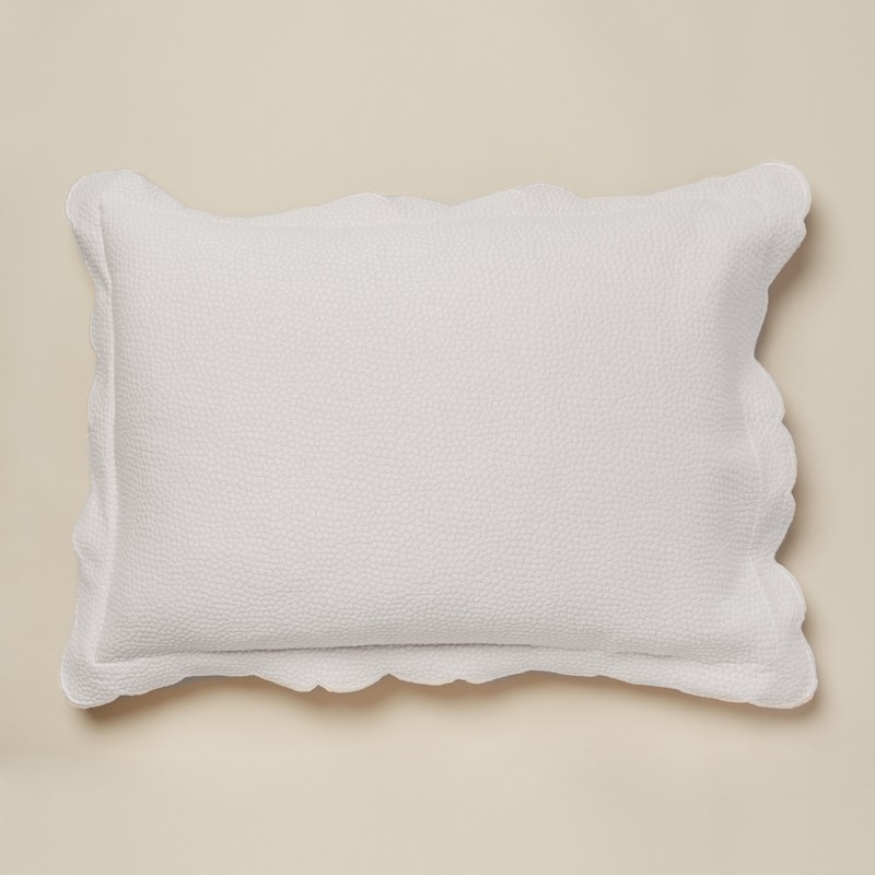 Hugh Matelasse White Cotton Coverlet or Pillow Sham - Standard Sham