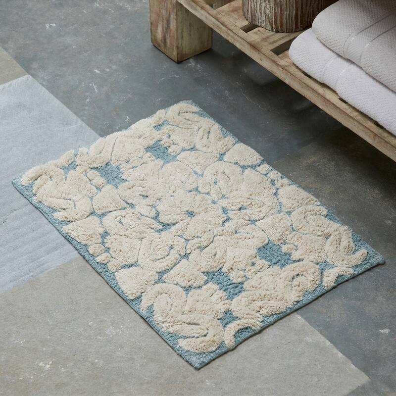 Better Trends Medallion Collection 100% Cotton 3-Pc Set Bathroom Rugs-Soft & Super Absorbent, Non-Skid Latex, Machine Washable