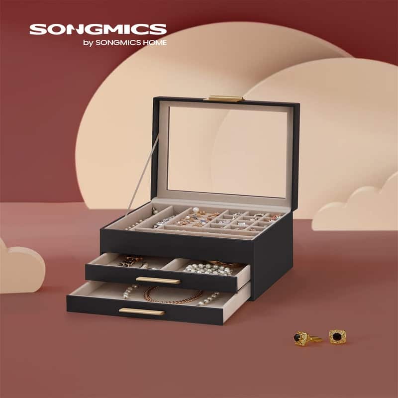 Jewelry Box with Glass Lid