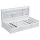 preview thumbnail 12 of 10, Twin Size Daybed w/Hydraulic Storage & Bookcases, USB Charging Station