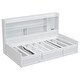 preview thumbnail 25 of 26, Twin Daybed Storage Bookcases Platform Bed wUSB Charging Station