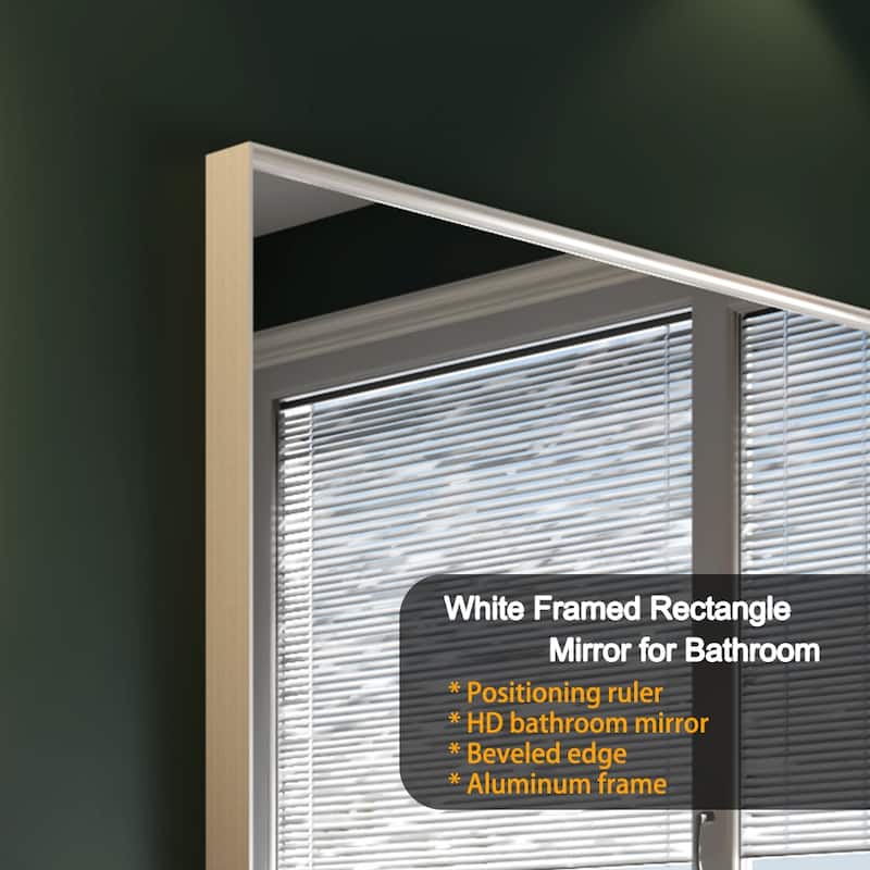 40x30inch Glossy Wall-Mounted Beveled Mirror,Square Angle Metal Frame Wall Mounted Mirrors For Wall(Horizontal & Vertical)
