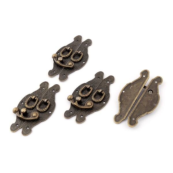 Vintage Style Wooden Case Jewelry Box Clasp Closure Hasp Latch Bronze