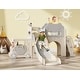 preview thumbnail 1 of 12, Toddler Slide, 9 in 1 Kids Indoor Bus Slide for Toddlers 1-3, Baby Indoor Outdoor Slide Bus Play House Playset Playground White&gray