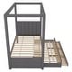 preview thumbnail 17 of 33, Upholstery Canopy Platform Bed with Trundle and Three Storage Drawers