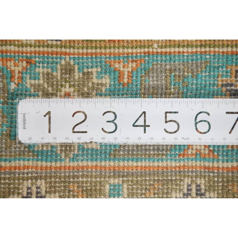 Geometric Grey Kazak Oriental Accent Rug Handmade Wool Carpet - 2'6" x 4'5"