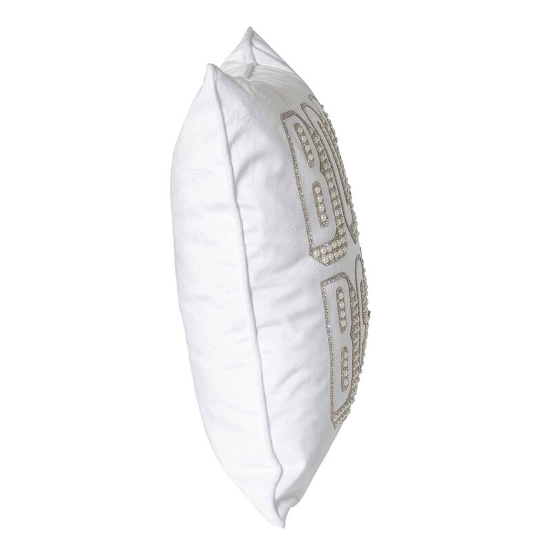 Boss Babe Pillow, Pearls and Rhinestones on Velvet, Feather Insert