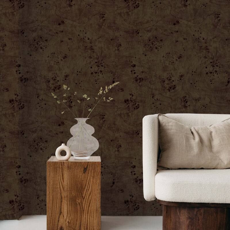 Modern Burl Peel and Stick Wallpaper by Jeremiah Brent - 28 sq. ft.