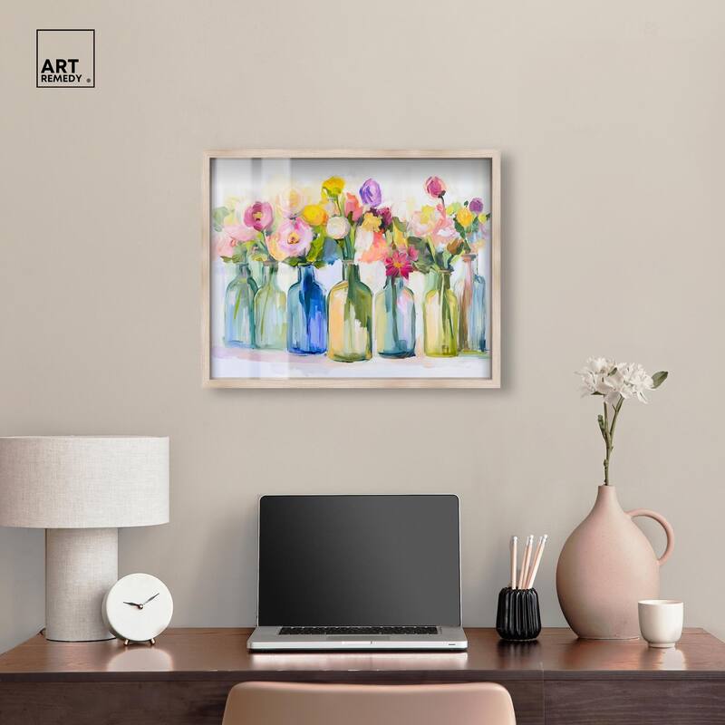 Bottles and Blooms Shadowbox by Art Remedy