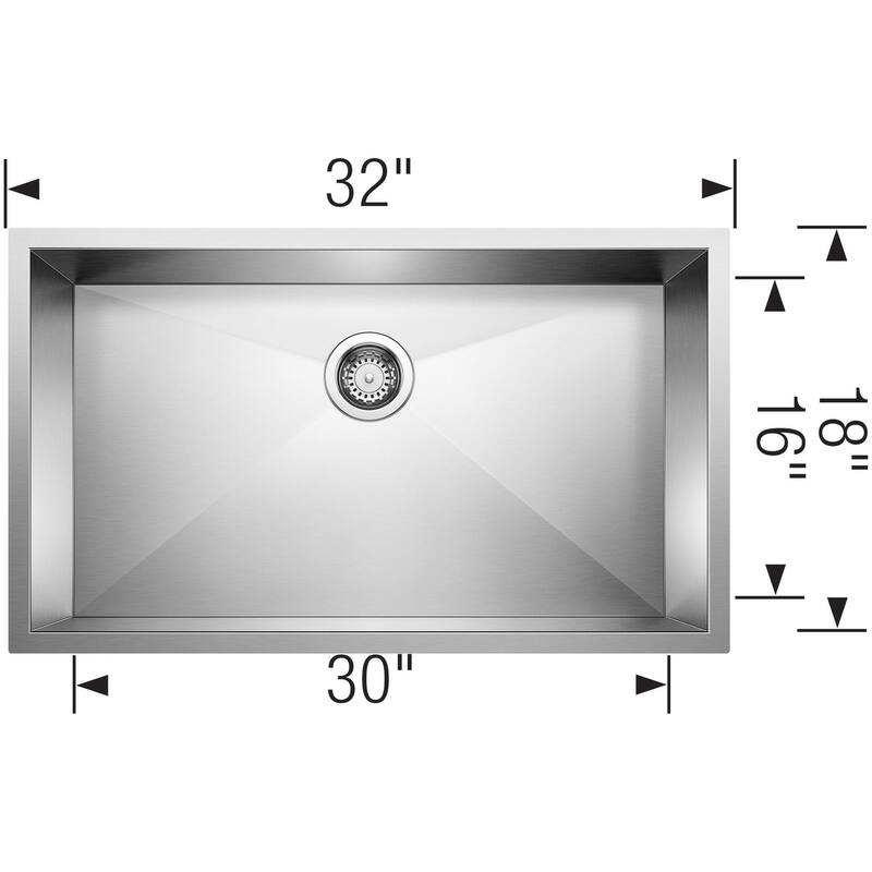 Blanco Precision Single Basin Stainless Steel Kitchen Sink with Zero