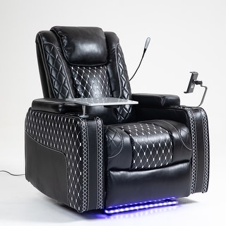 Power Recliner Sofa Chair With Storage Armrest & Cup Holder - Bed Bath ...
