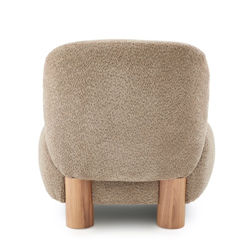 Christopher Knight Home - Modern Boucle Upholstered Accent Chair with Solid Rubberwood Legs