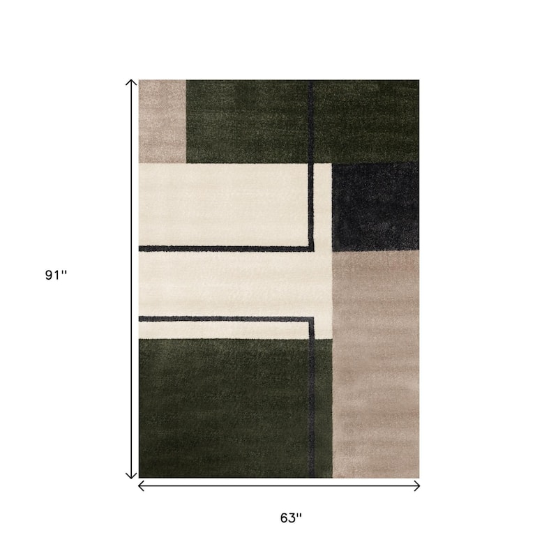 HomeRoots Geometric Modern Rectangle Area Rug - 5' X 8'