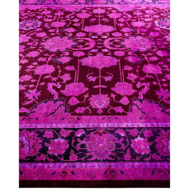 Overdyed, One-of-a-Kind Hand-Knotted Area Rug - Pink - 9' 2" x 12' 2"