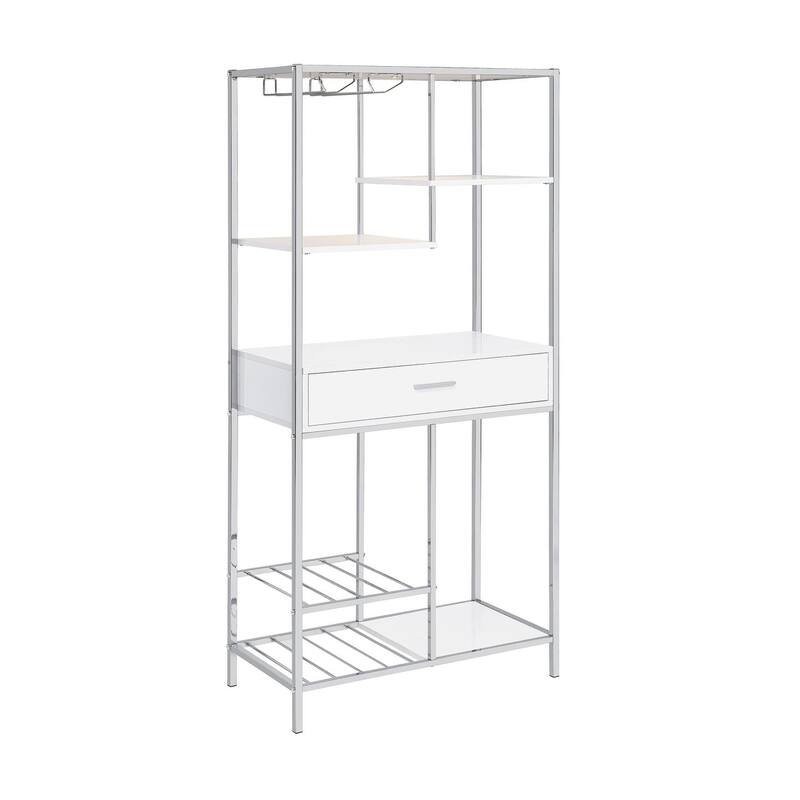 Wavecrest White High Gloss 6-shelf Wine Cabinet