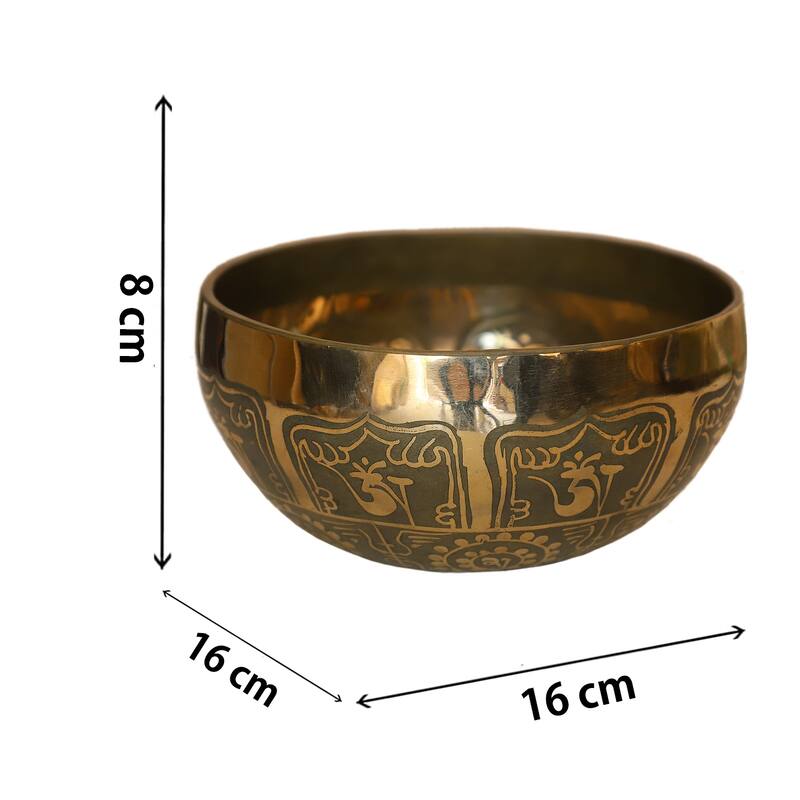 Cottage Handicraft ,Hand-made Singing Bowl, Small with free Elephant Gift