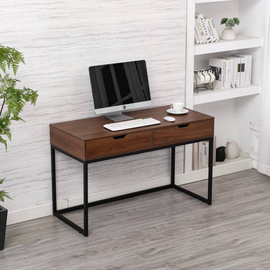 Writing Desk w/ 2 Drawers in Modern Minimalist Style - Perfect for Home Office Use