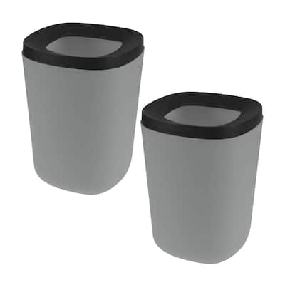 Bath Bliss 2 Pack 2 Tone 2 Piece Wastebasket