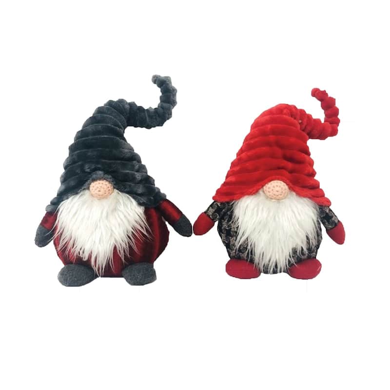 Set of 2 Gnomes Wearing Coiled Hats Christmas Figure 11"