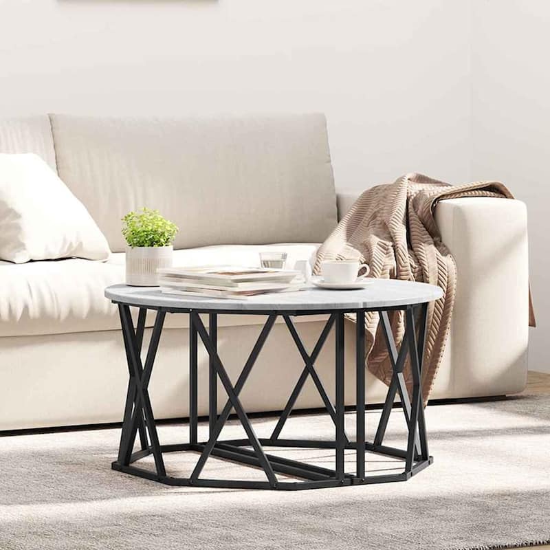 vidaXL Coffee Table Grey sonoma 31.5" x 31.5" x 16.5 - 31.5 x 31.5 x 16.5 inch