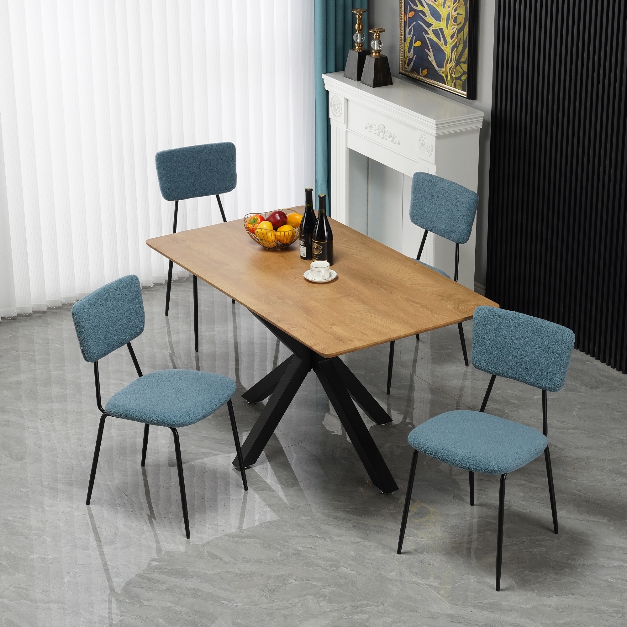 Plush dining table and chairs shop