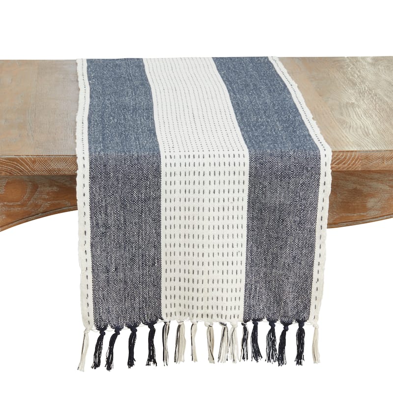 Stitched Banded Table Runner - 16"x72" - Navy Blue
