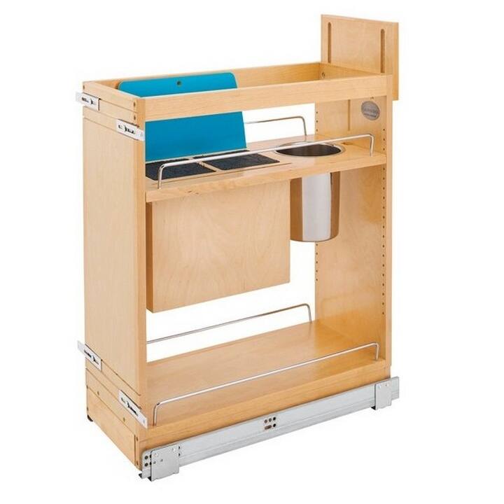 Rev-A-Shelf 8 in Base Cabinet Organizer w/ Knife Block w/Soft-Close