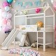 preview thumbnail 2 of 7, Twin Size Metal House Bed Loft Bed With Slide and Two-sided Writable Wooden Board,Solid Construction
