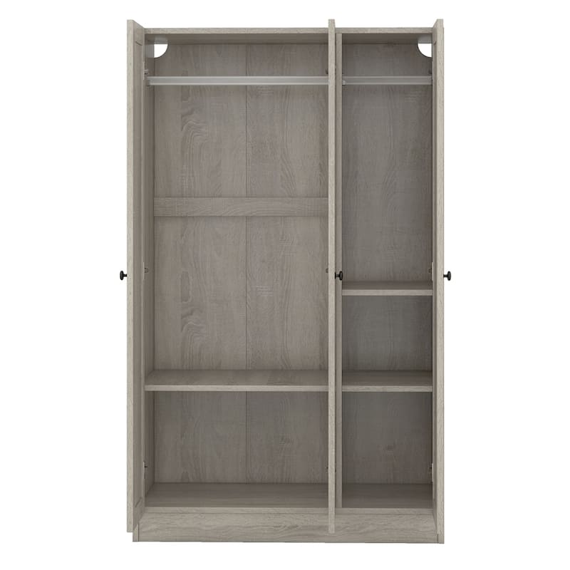 3-Door Shutter Wardrobe with Shelves