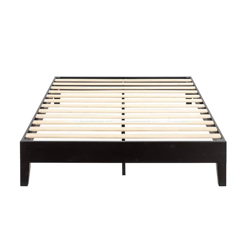 Grand Solid Wood 12-inch Platform Bed Frame by Crown Comfort