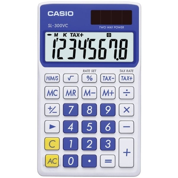Solar Wallet Calculator with 8-Digit Display (Blue). Opens flyout.