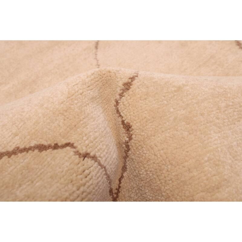 ECARPETGALLERY Hand-knotted Mystique Beige Wool Rug - 2'6 x 11'10