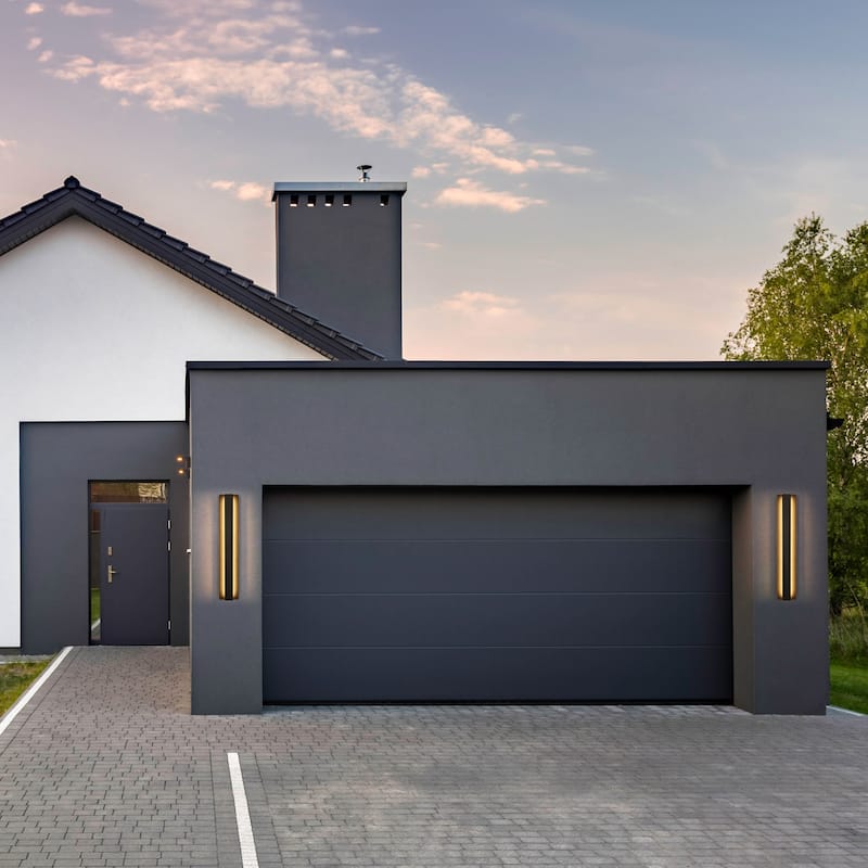 Black Modern/Contemporary LED Outdoor Wall Lantern Sconce