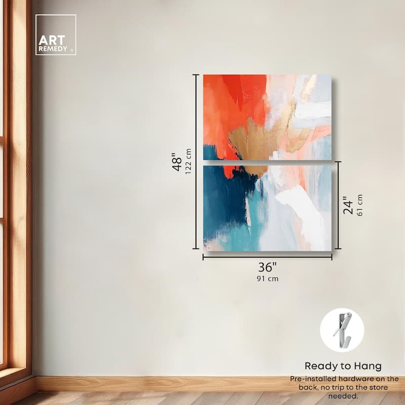 Orange Infusion I Canvas Set of 2 by Art Remedy, Gallery Wrapped