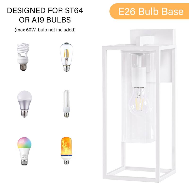 2 Pack Metal 1-Light Clear Glass Outdoor Wall Lighting Sconce