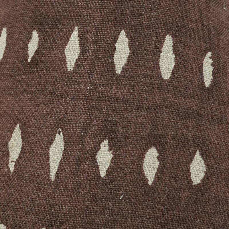 Fabdivine Omgi Handmade Indian Floral Block Print Thick Linen Brown Lampshade - Traditional Designer Table Lamp for Home Décor - 4 x 11 x 7