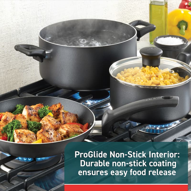 T-fal Essentials Non-Stick Pots and Pans Cookware 10 Piece Set