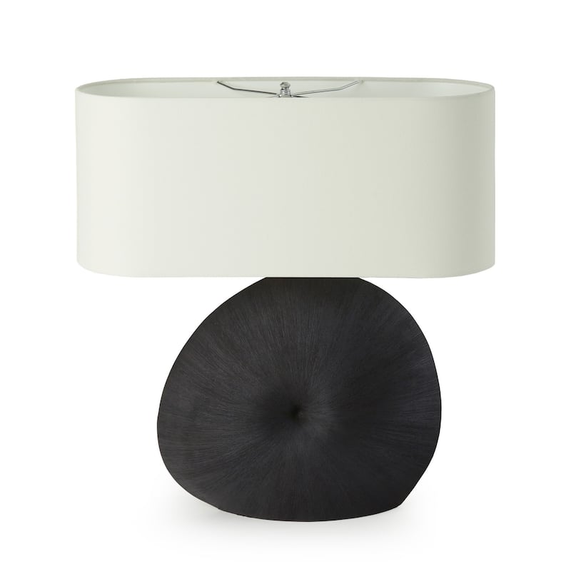 Haven Home Lindon Table Lamp - Textured Matte Black Porcelain Ceramic