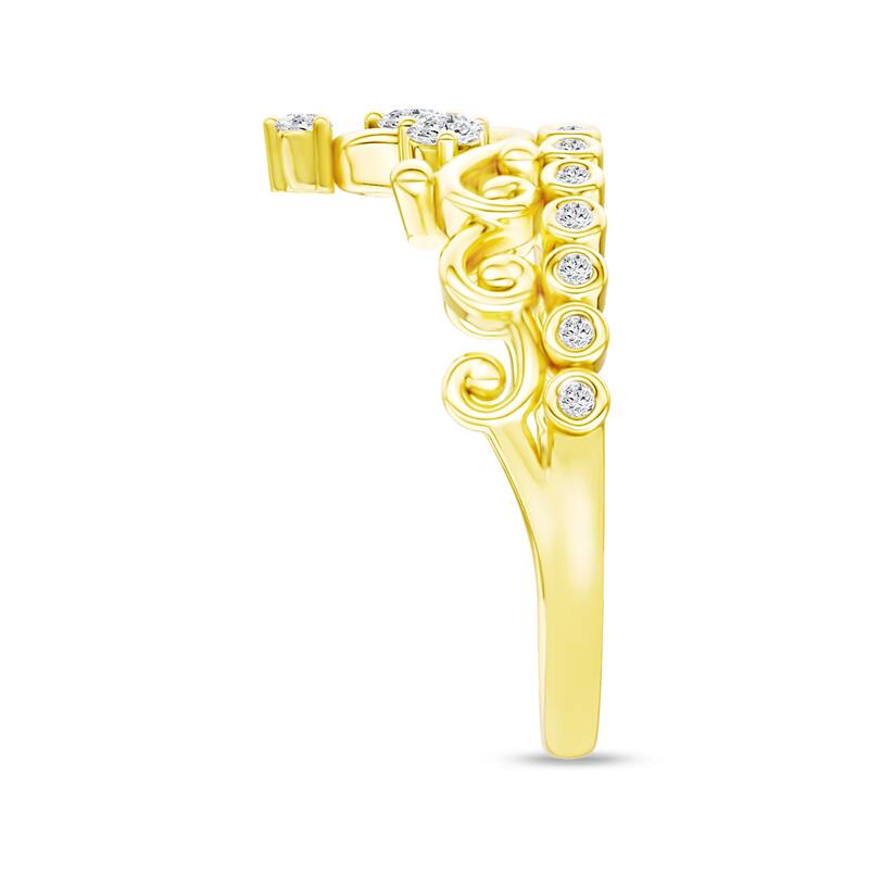1/4ct TDW Diamond Crown Ring in 10K Gold for Women