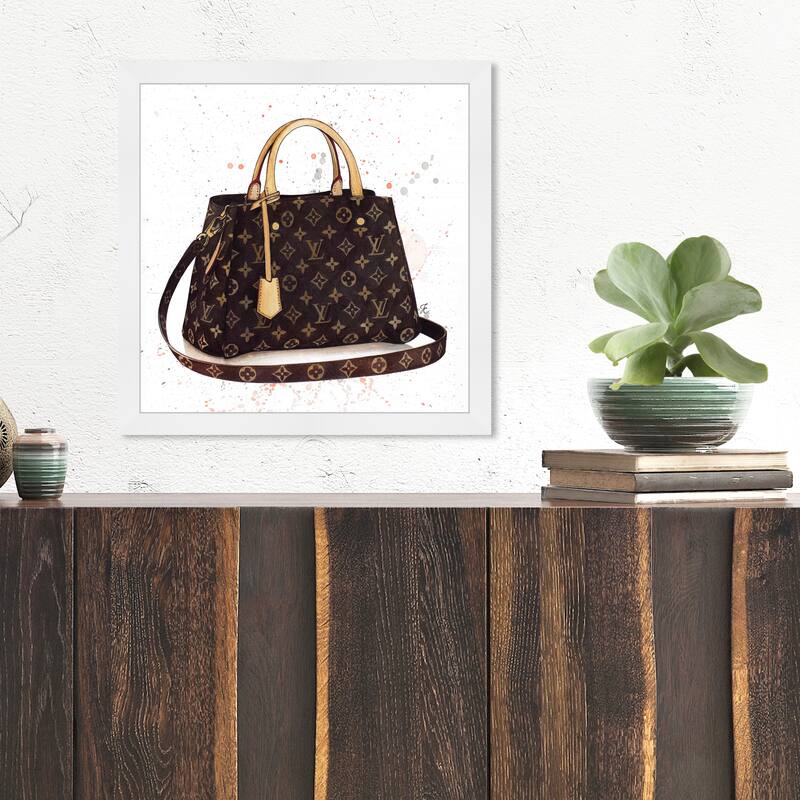 Oliver Gal 'Doll Memories -Details Bag' Fashion and Glam Framed Wall Art Prints Handbags - Brown, Brown - 16 x 16 - White