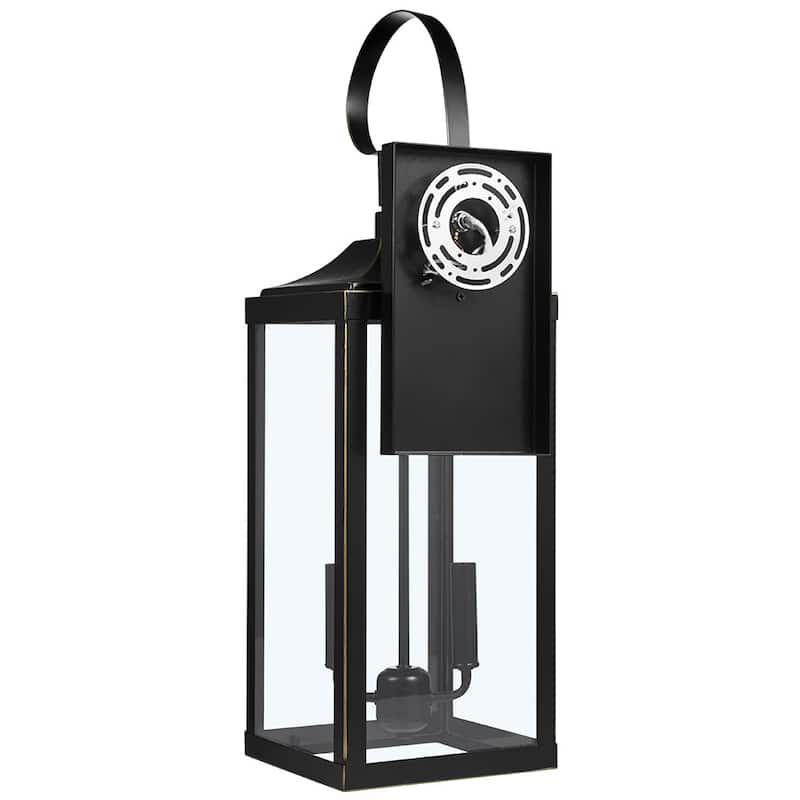 25.7"H 2-Light Large Outdoor Bronze Exterior Wall Lantern Sconce Light